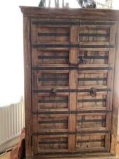 Original Large Solid Wood Antique Indian Cabinet  FINAL REDUCTION, MOVING