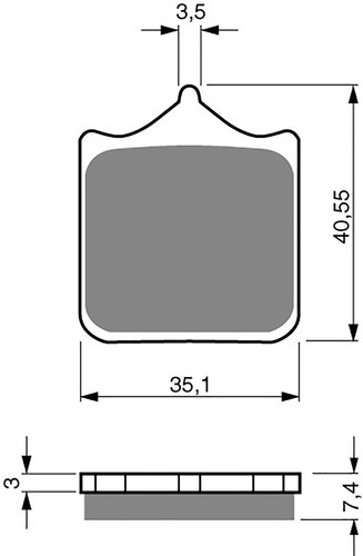 Brake disc pads front h - pads, l/h