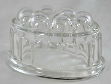 VINTAGE GLASS JELLY MOULD 17cm