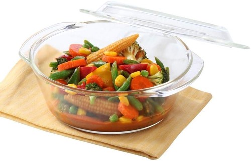 Glass round casserole oven - casserole,