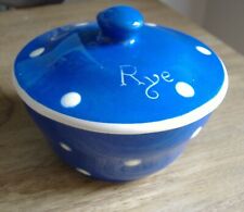 Vintage 1960s Small Lidded Polka Dot Bowl Sandygate Pottery Devon Rye Interest