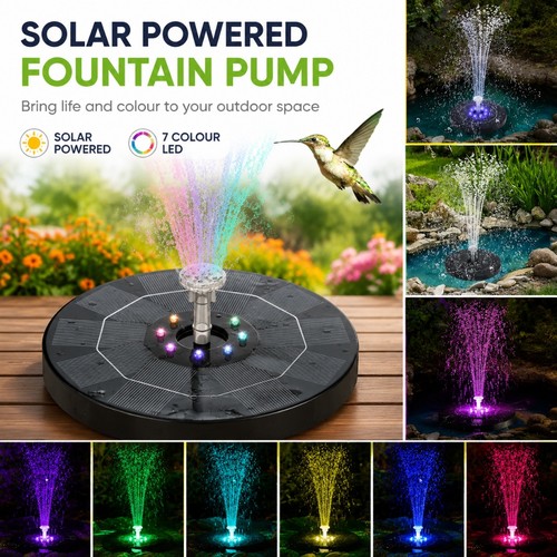 Solar fountain pump led - fountain, lights