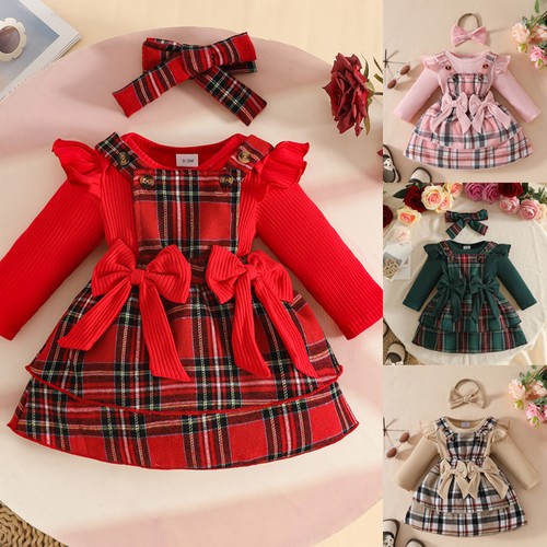 3pcs newborn baby girls plaid - newborn,