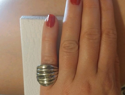 Large 925 silver puffy - silver,