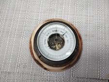 ANTIQUE  OPEN FACE ROUND ANEROID BAROMETER 