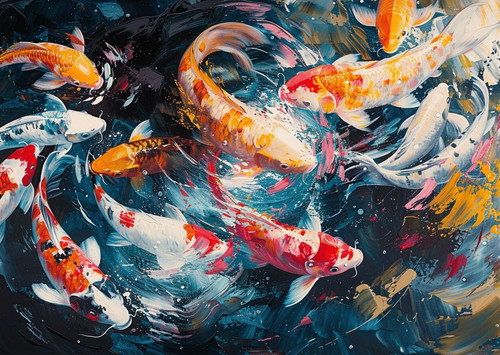 Japanese koi carp - carp, canvas