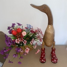 Wooden duck with red - duck,