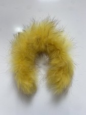 Short Yellow Real Fur Collar Hood Trim for Baby Coat