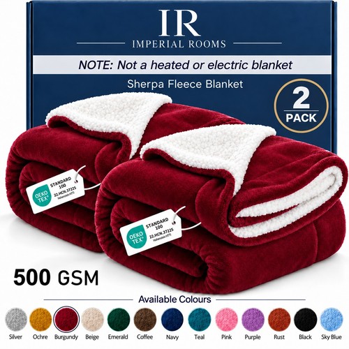 500 gsm sherpa fleece blanket - sherpa,