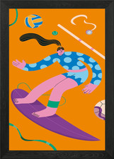 Surfer Girl with Sports