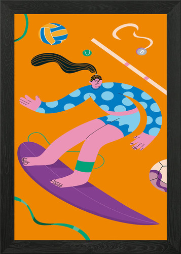 Surfer girl with - with, sports