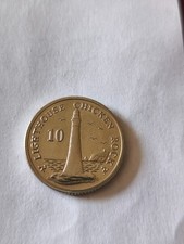 10p coin Isle of Man Lighthouse Chicken Rock