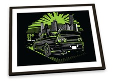 Skyline Godzilla GT-R R32 Car Black FRAMED ART PRINT Picture Poster Artwork