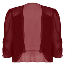 Womens Elegant Ruffle Chiffon Bolero Open Front Half Sleeve Cardigan Shrug Tops
