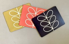 3 X ORLA KIELY Placemats Cork Backed Stem Pattern Retro Style Dinner Table