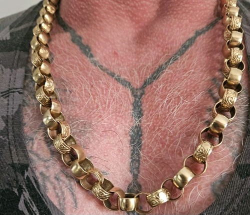 9ct gold belcher - 9ct, chain