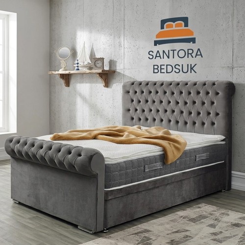 Plush velvet chesterfield - plush,