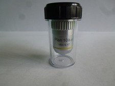 MICROSCOPE OBJECTIVE (Amscope?) : PLAN x10/0.25 [160/0.17] + lens pot   (242a)