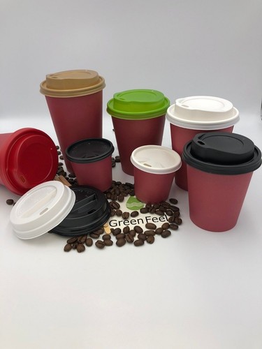 Red paper cups 4oz - red,