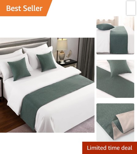 Blue green linen - blue-green, bed