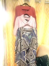 LAGENLOOK TUNIC TOP BUNDLE AUTUMN LAYERED DRESS TOP KNIT X3 SIZE XL QUIRKY SET