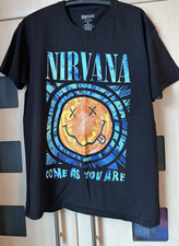 Nirvana COME AS YOU ARE Black T-Shirt Size M Band Concert Tour. 42" Chest Good C