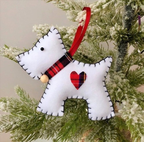 Handmade white westie - westie, felt
