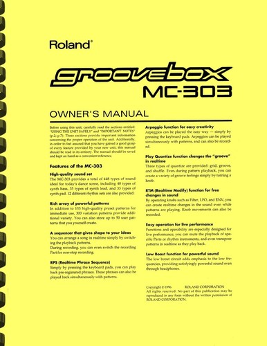 Roland 303 groovebox - roland, mc-303