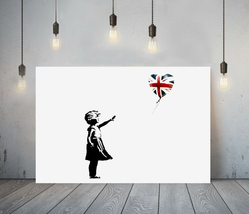 Banksy balloon union jack - balloon, girl