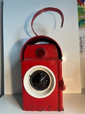 Vintage Red Road/Railway Lamp. 1940s. Kenyons serilight lens light, with burner.