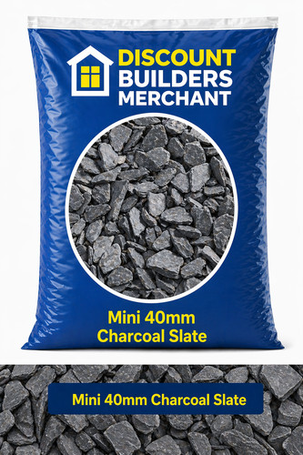 Charcoal slate chippings - chippings, 40mm