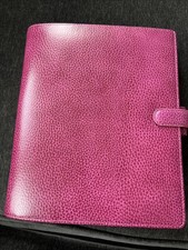 Filofax Finsbury Personal Organiser Raspberry Pink Grained Leather A5