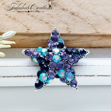 Small Star Brooch Blue Festive