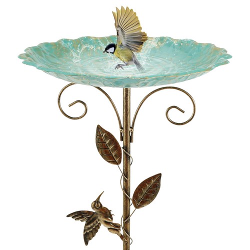 30in metal bird bath - bird,