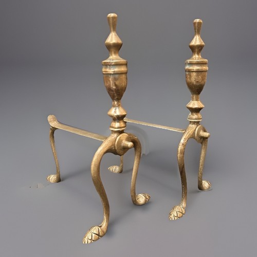Pair vintage brass fire dogs - vintage,