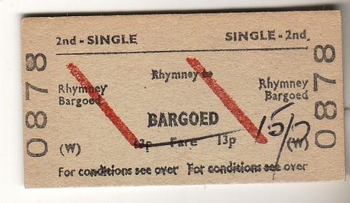 Railway ticket brb rhymney - railway, brb(w)