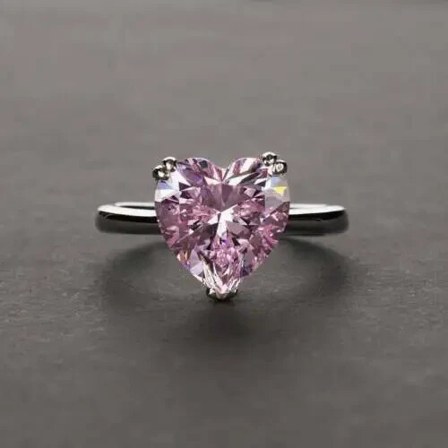 3ct heart pink - pink, 14k