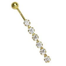 9ct Gold Belly Bar Piercing
