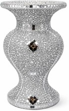 Silver Ceramic Glitter Flower
