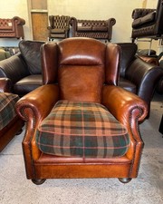 Tetrad Tan Real Leather Wingback Chair