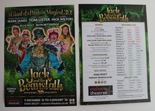 Jack Beanstalk Tom Lister (Emmerdale) Malvern '25 /'26 Panto Pantomime Flyer x 2