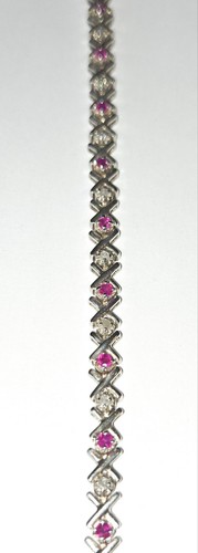 Vintage sterling silver ruby - silver, &
