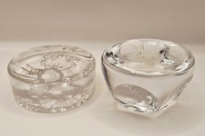 Two Clear Paperweights, One