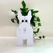 Scottish Terrier Shaped Cartoon Flower Planter,Succulent Dog Planter  White
