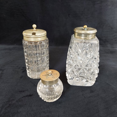 Vintage glass cruet set metal - vintage,