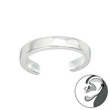 925 Sterling Silver Plain Design Ear Cuff (Design 20)