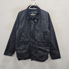 Barbour Ambleton Wax Waterproof Cotton Navy Tartan Jacket Coat Size Small