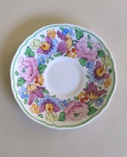 Vintage Crown Staffordshire China Scalloped Floral Saucer Spare Pattern 15227 