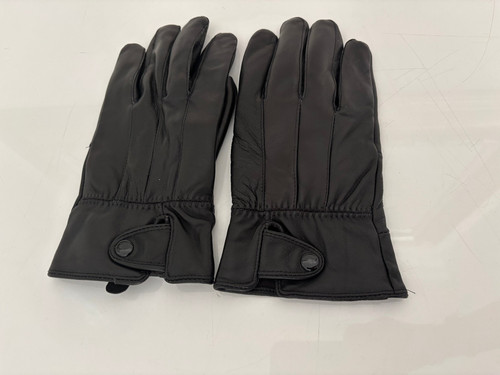 Men black leather thinsulate - black,