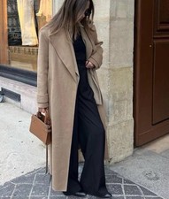 NWT ZARA DOUBLE FACE WOOL COAT ZW COLLECTION DARK CAMEL L 7522/264